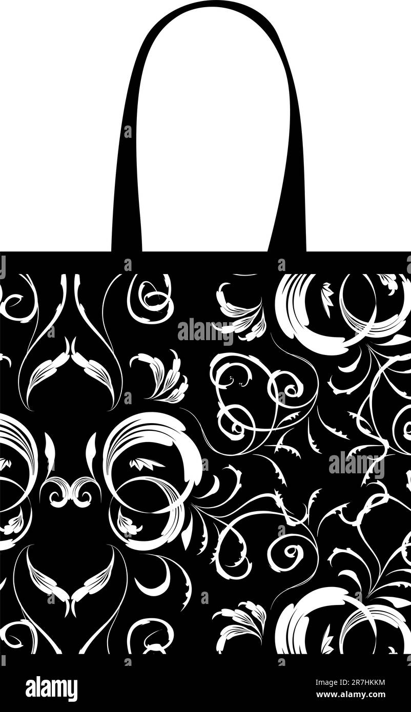 Shopping bag design, floral ornament Stock Vector Image & Art Alamy