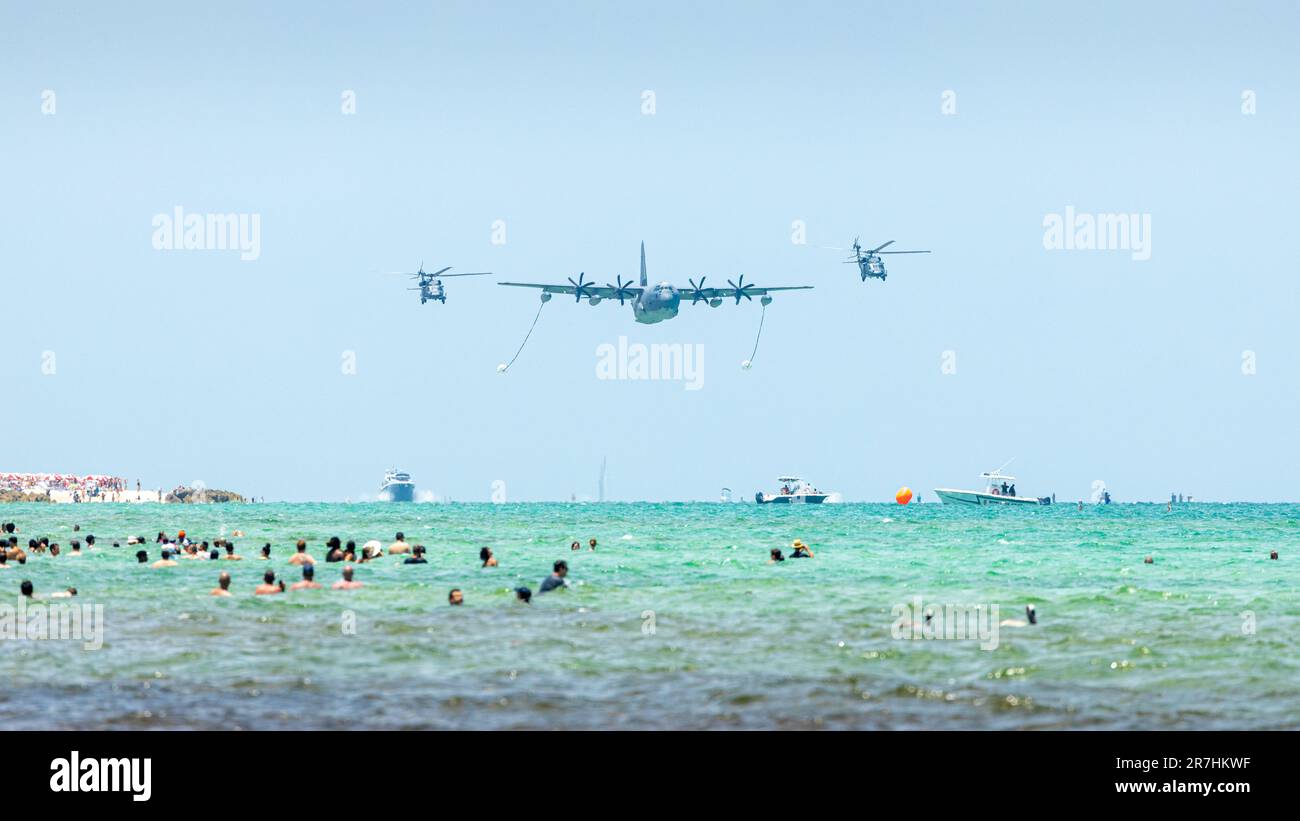 Helicopters refueling in the air Stock Photo Alamy