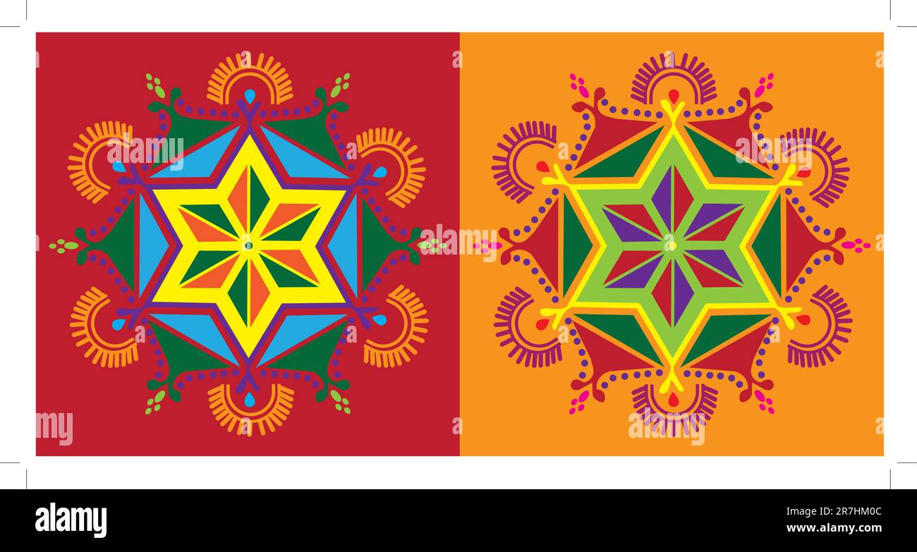 Decorative indian wedding design motif Stock Vector
