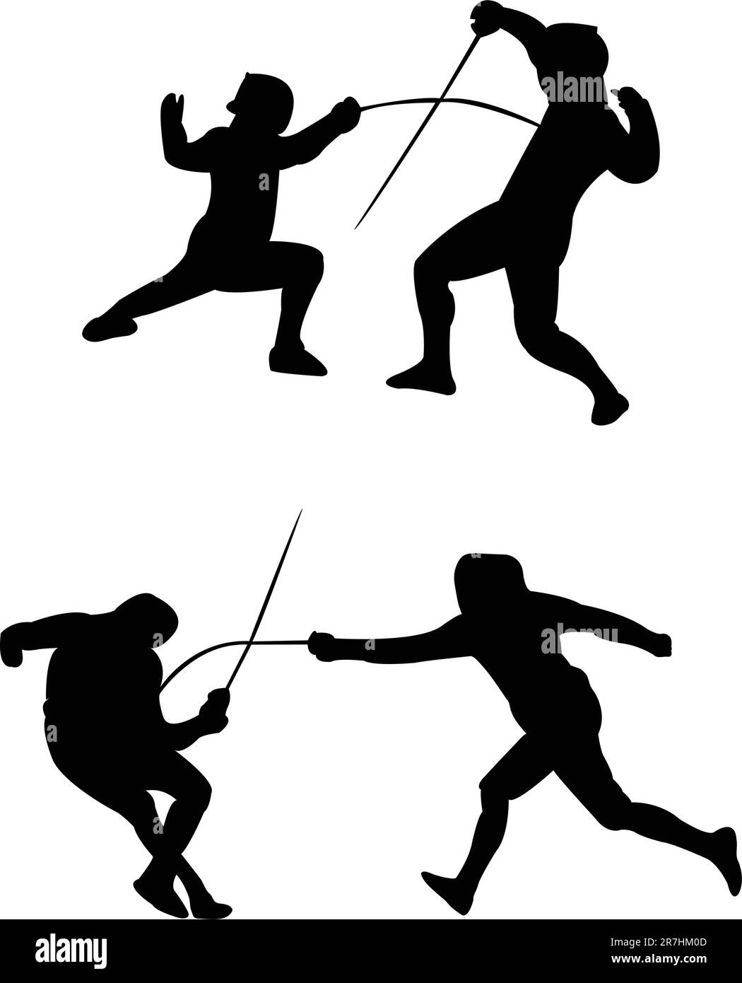 fencing silhouettes - vector Stock Vector Image & Art - Alamy