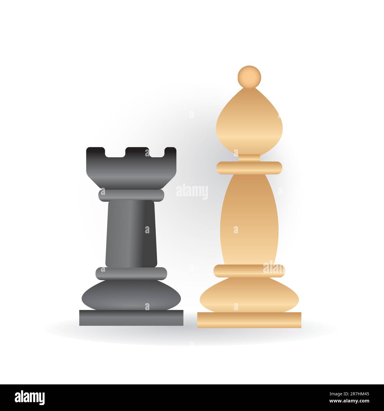 isometric vector image on a blue background, chess pieces and their names,  school of chess Stock Vector