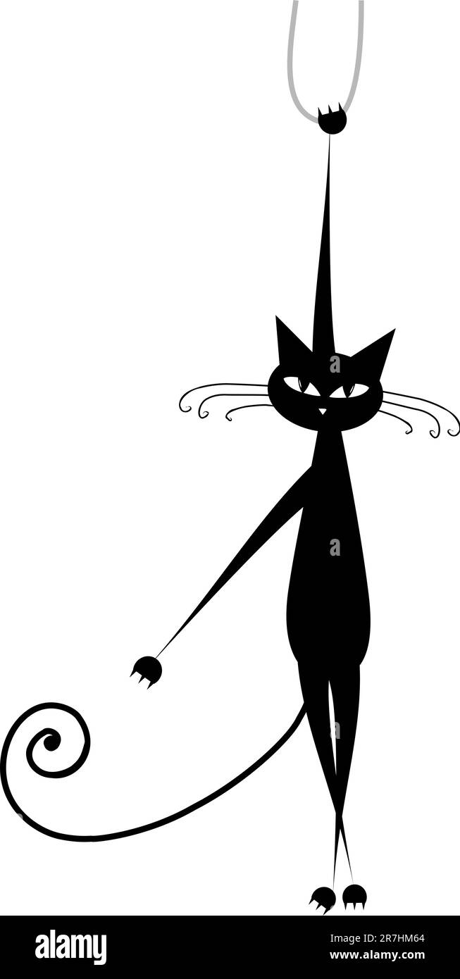 Funny black cat for your design Stock Vector Image & Art - Alamy