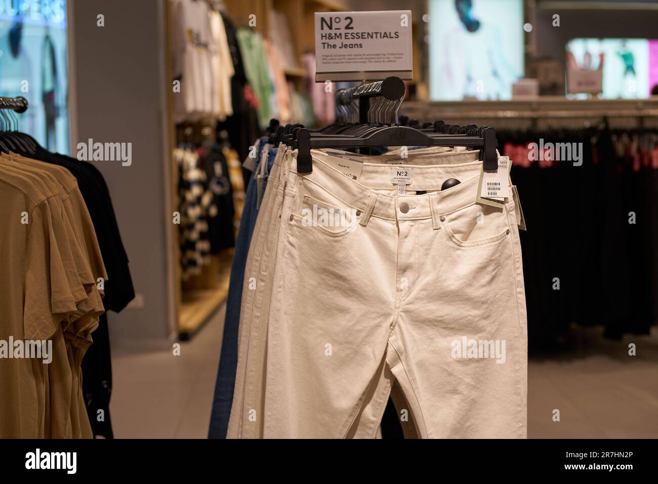 PATTAYA, THAILAND - CIRCA APRIL, 2023: interior shot of H and M retail store.  H and M focuses on fast-fashion clothing for men, women, teenagers, and  Stock Photo - Alamy
