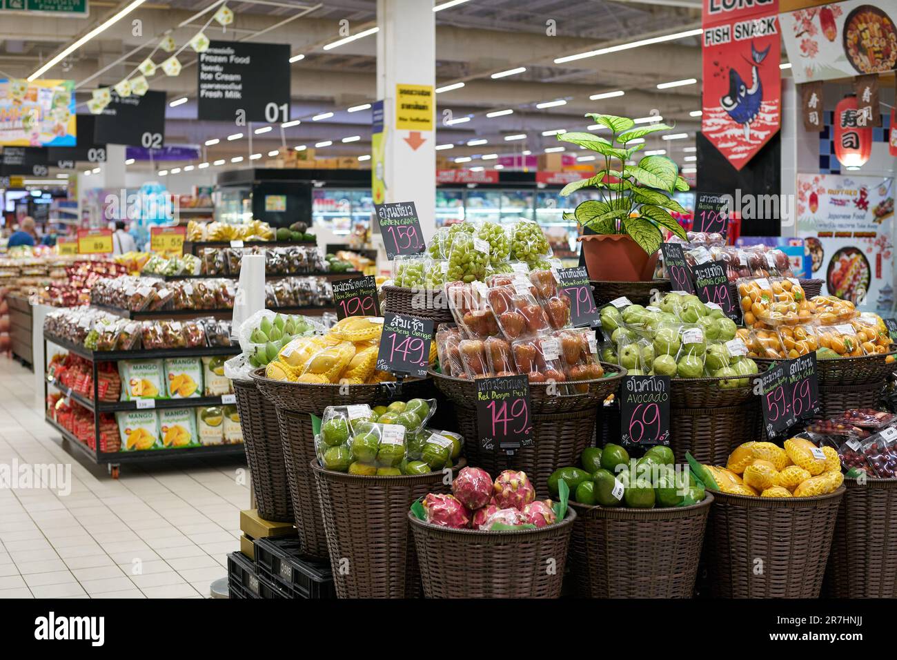 PATTAYA, THAILAND CIRCA APRIL, 2023 produce on display at Big C