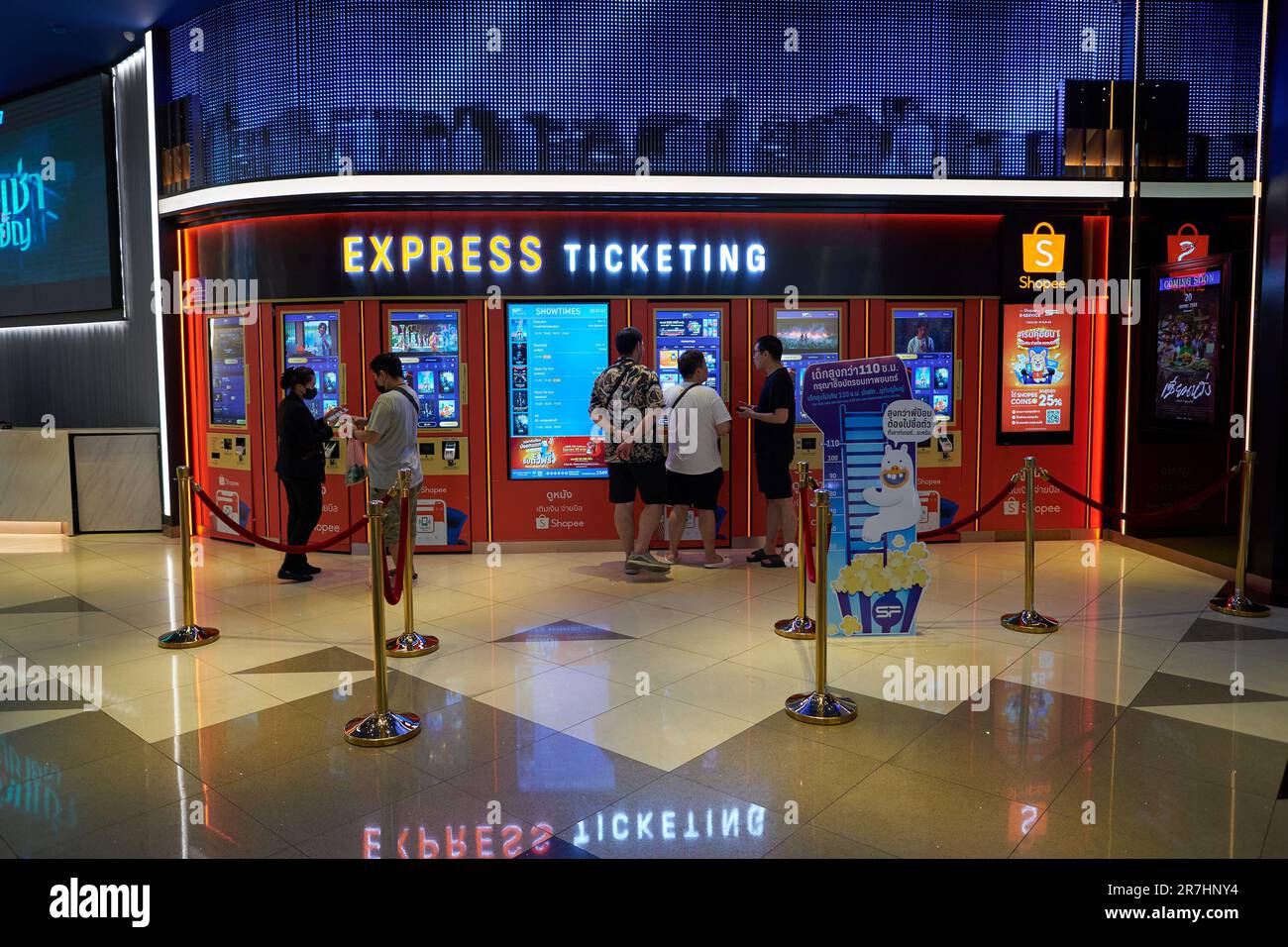 PATTAYA, THAILAND - CIRCA APRIL, 2023: express ticketing at SF Cinema in Terminal 21 Pattaya. Stock Photo