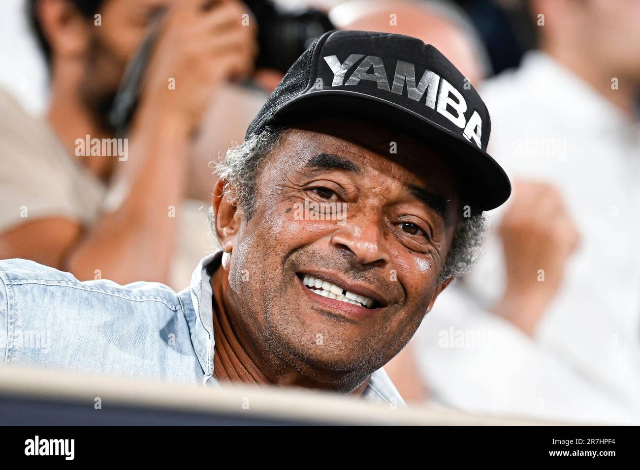 Paris, France. 15th June, 2023. Yannick Noah during the Betclic elite  basketball match (final) between AS Monaco (ASM) and Metropolitans 92 (Mets  or Boulogne-Levallois) at Roland Garros on June 15, 2023 in