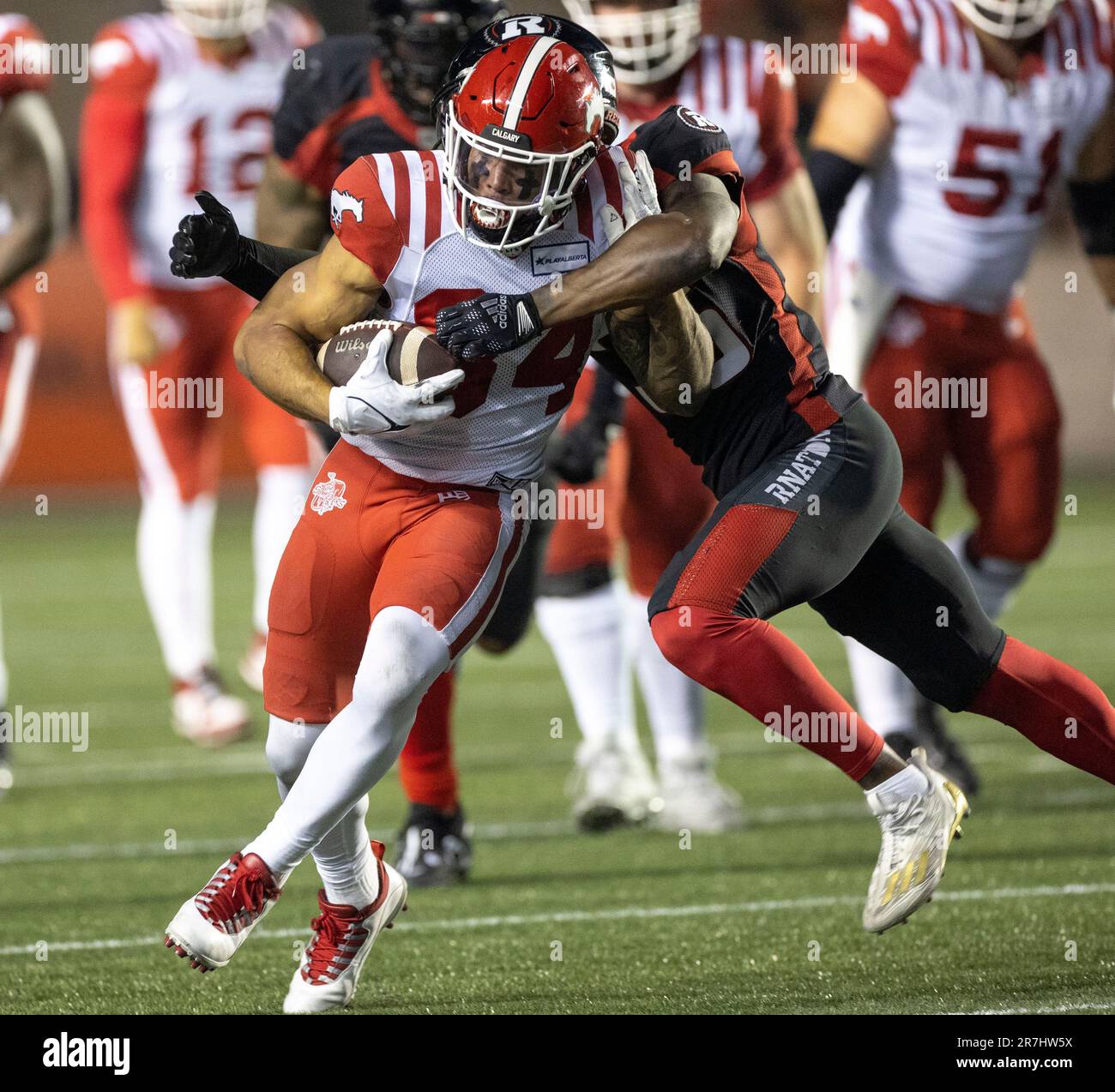 (Ottawa, Canada---15 June 2023)  Reggie Begelton (84) of the Calgary Stampeders in Canadian Football League (CFL) regular season action between the Calgary Stampeders at the Ottawa Redblacks. Photograph Copyright 2023 Sean Burges / Mundo Sport Images. Stock Photo