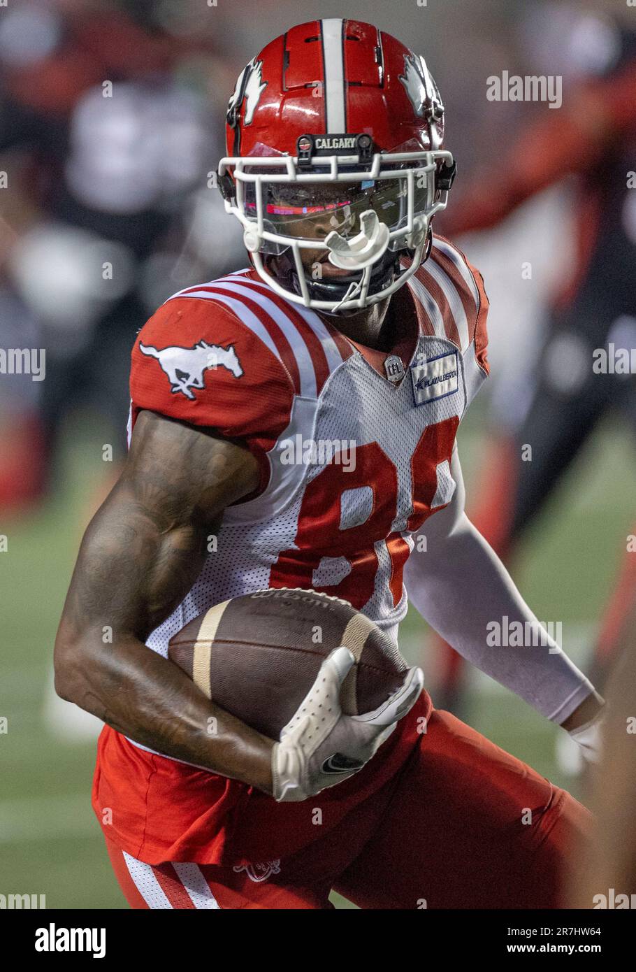 (Ottawa, Canada---15 June 2023)  Cole Tucker (88) of the Calgary Stampeders in Canadian Football League (CFL) regular season action between the Calgary Stampeders at the Ottawa Redblacks. Photograph Copyright 2023 Sean Burges / Mundo Sport Images. Stock Photo