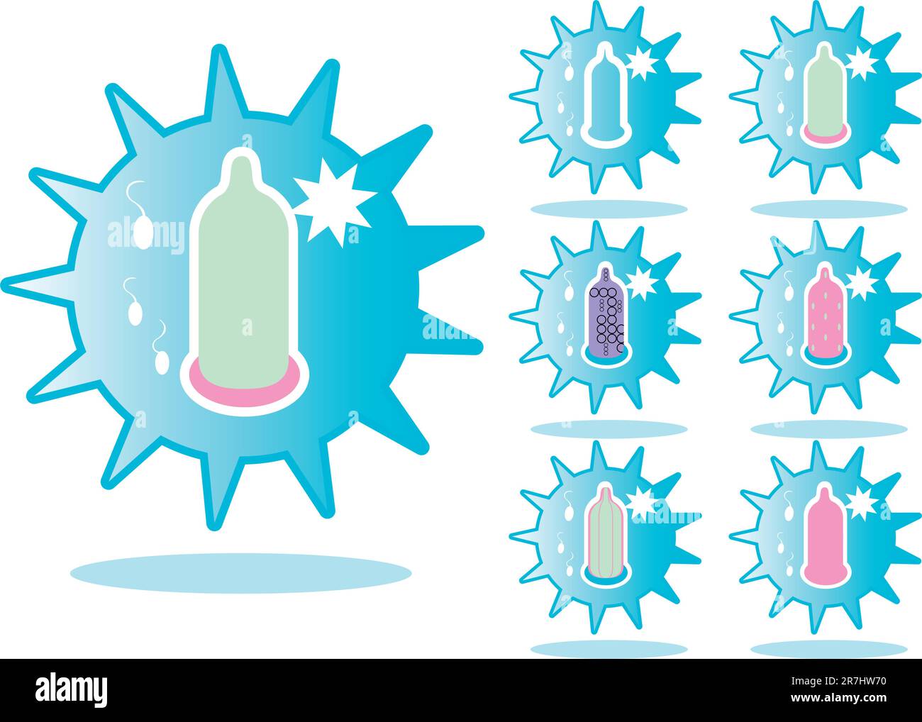 Condom icons emblem tag for web site and presentations Stock Vector ...