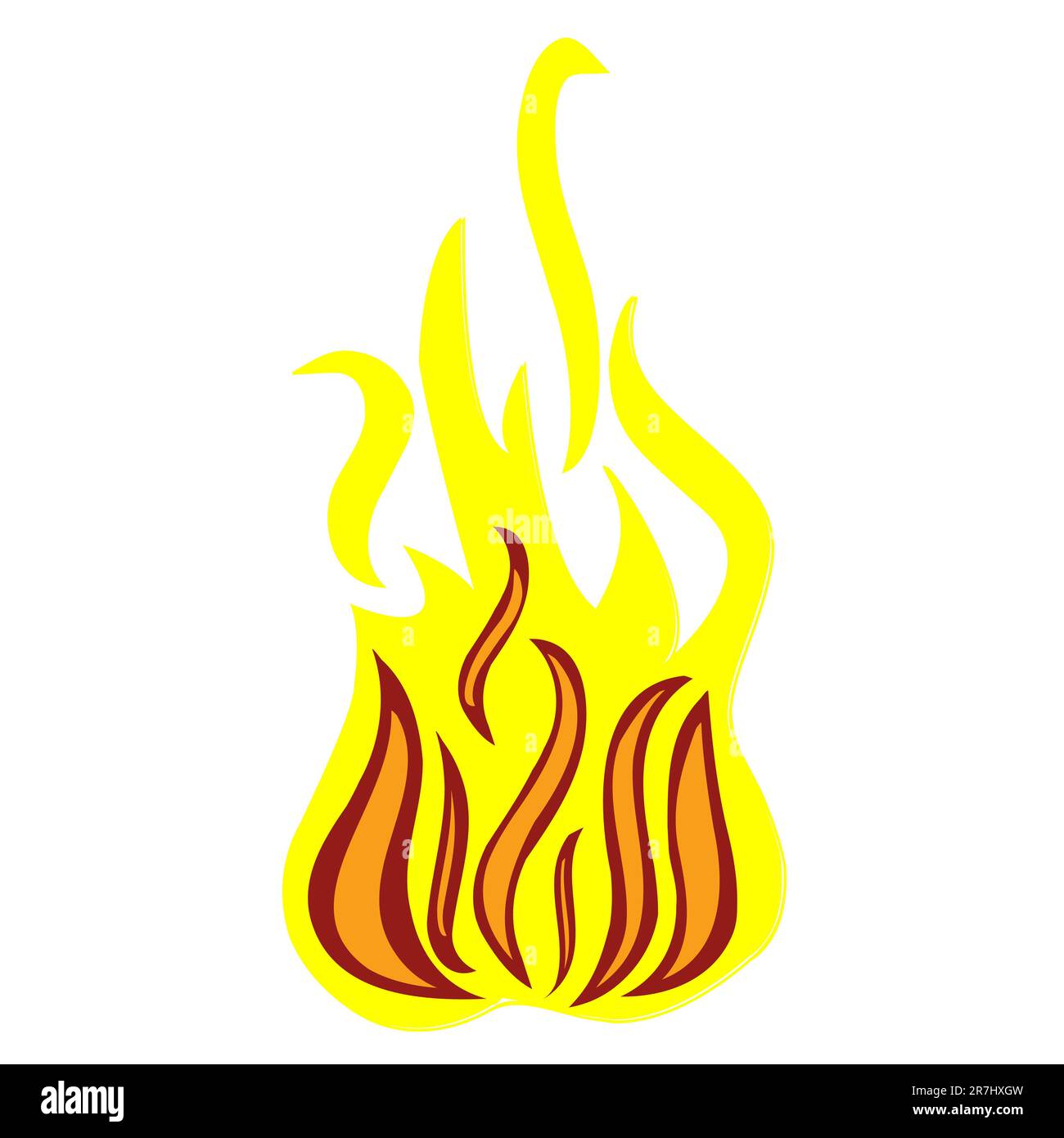 isolated fire on white background, abstract vector art illustration ...