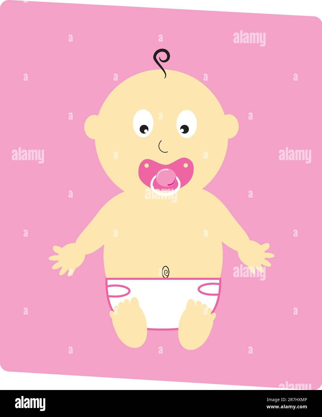 Cute pink baby girl cartoon Stock Vector