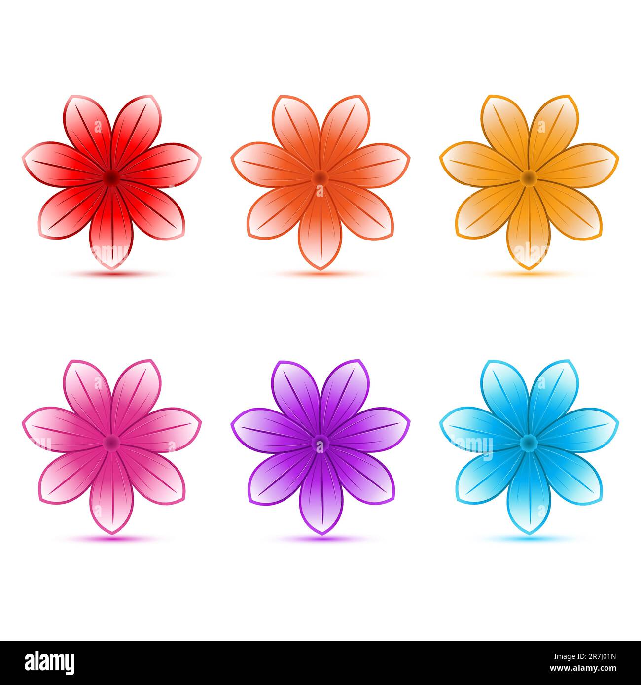 illustration of colorful flowers on white background Stock Vector Image ...