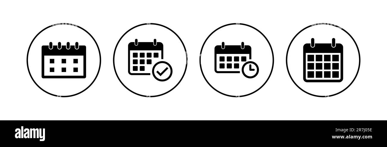 Calendar icon set. Calender symbol. calendar vector icon Stock Vector ...