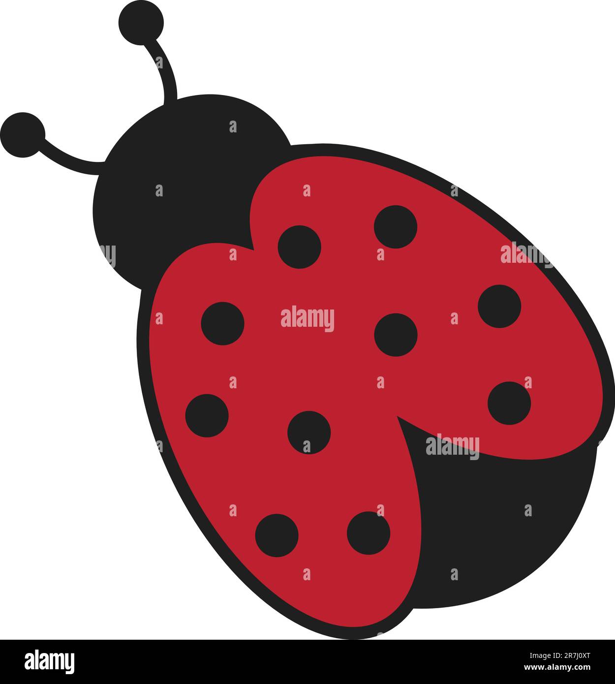 Cute red and black isolated ladybug Stock Vector Image & Art - Alamy
