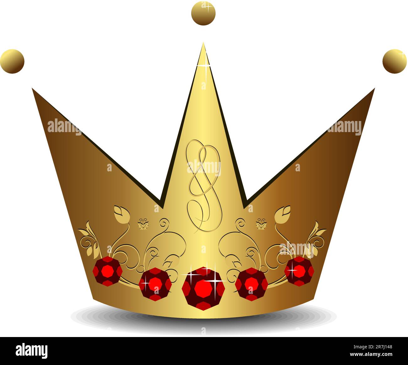 Realistic illustration of royal gold crown isolated on white background ...