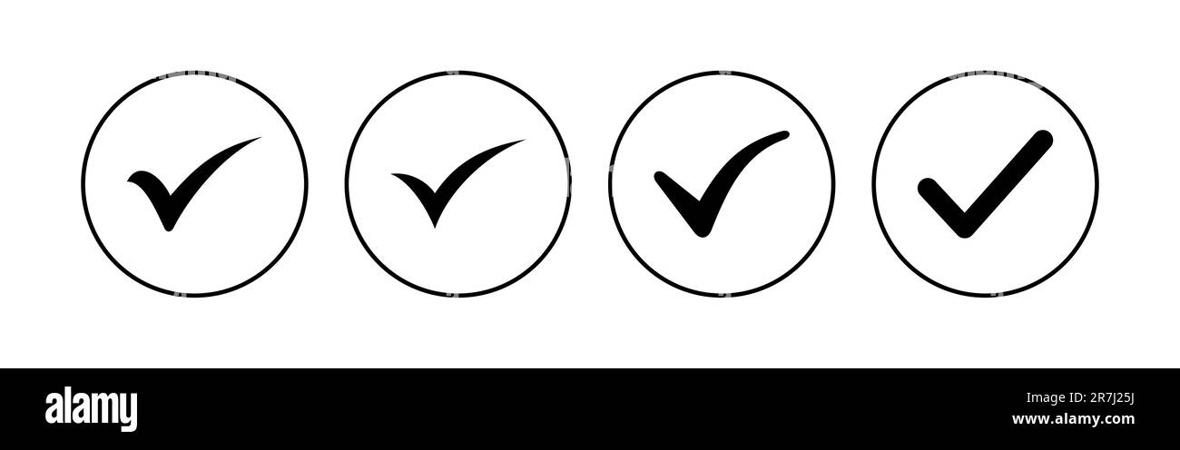 Check mark set. Check mark icon. Tick mark symbol vector Stock Vector ...