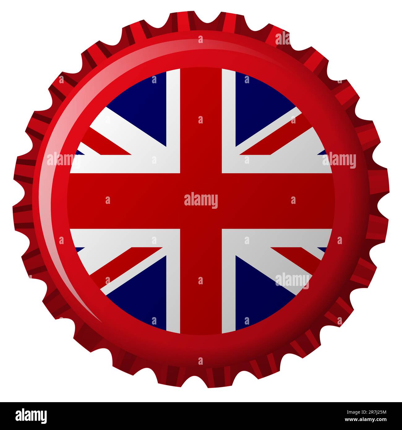 united kingdom stylized flag on bottle cap, abstract vector art illustration Stock Vector