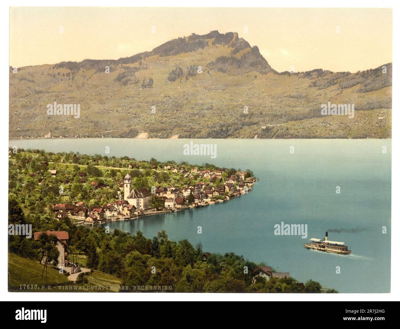 Lake Lucerne, Beckenried, Nidwalden, Switzerland 1890. Stock Photo