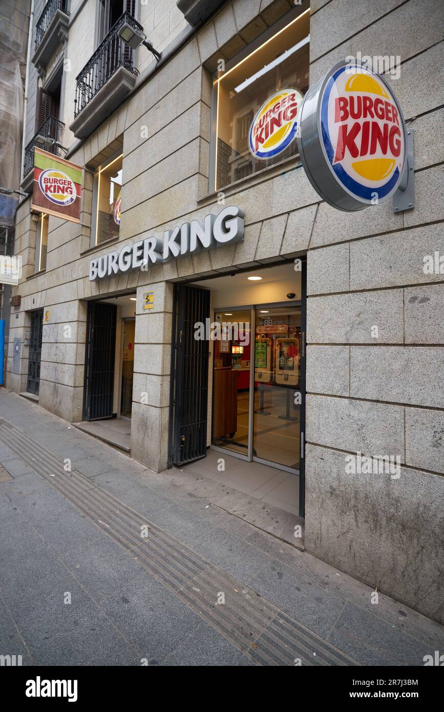 MADRID SPAIN CIRCA JANUARY 2020 Entrance To Burger King Fast Food madrid-spain-circa-january-2020-entrance-to-burger-king-fast-food