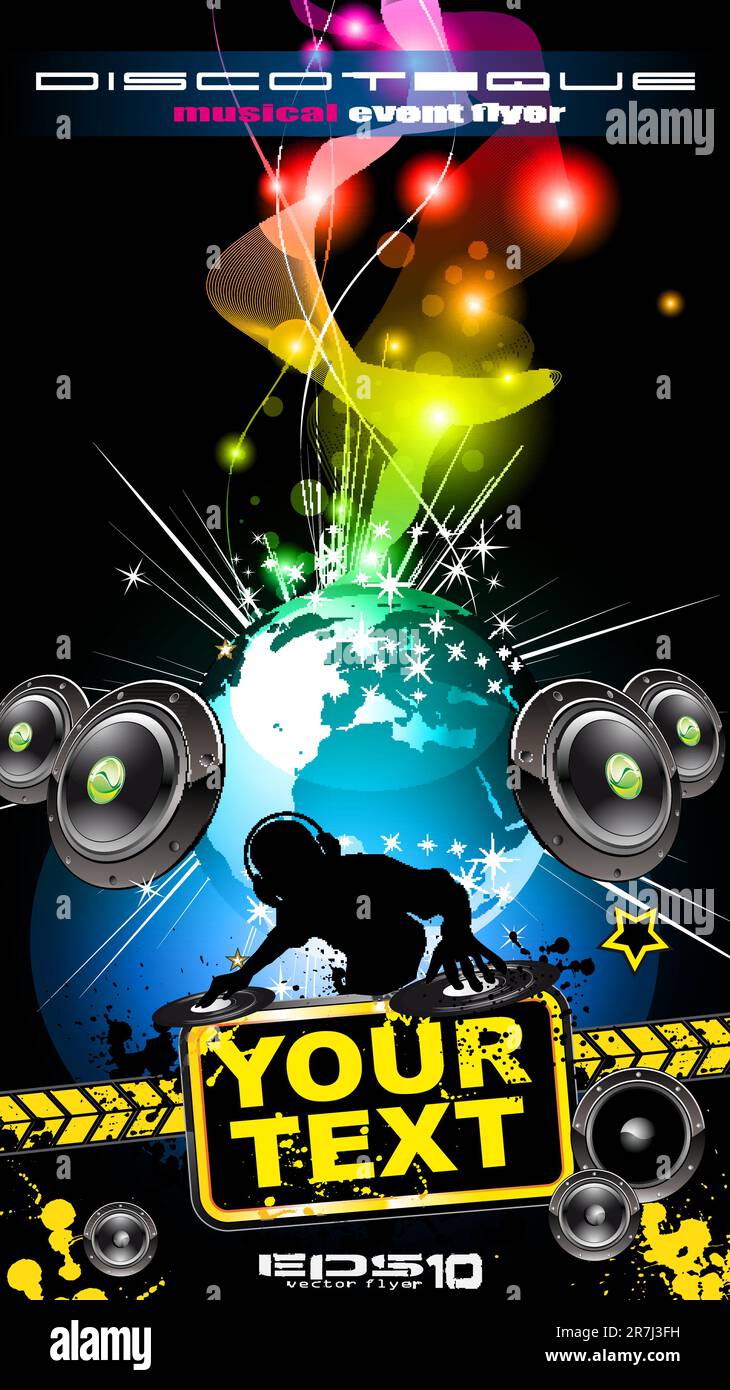 Alternative Disco Flyer for International Music Event Stock Vector ...