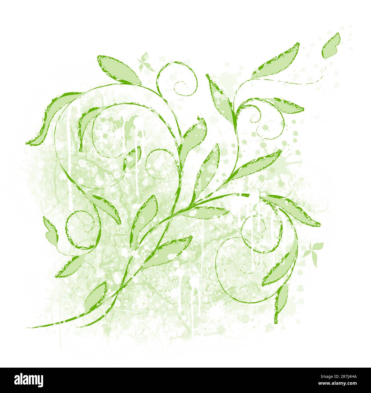 Grunge background with decorative floral design Stock Vector Image ...