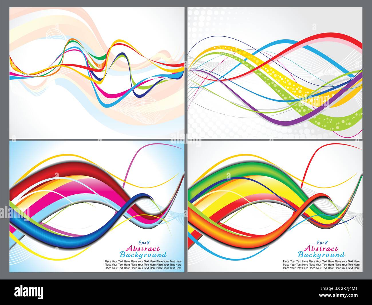 abstract colorful wave background set vector illustration Stock Vector ...
