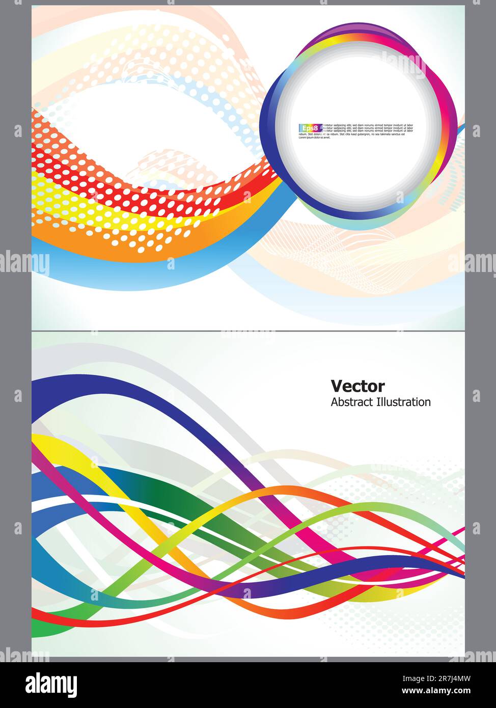 abstract colorful wave background set vector illustration Stock Vector ...
