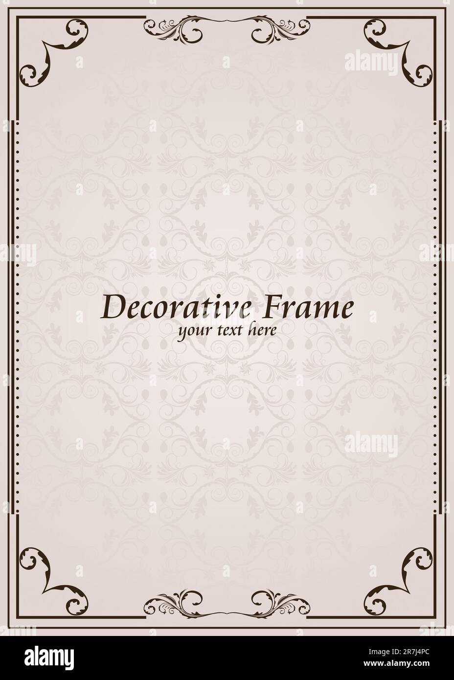 Vector ornate frame. Perfect as invitation or announcement Stock Vector