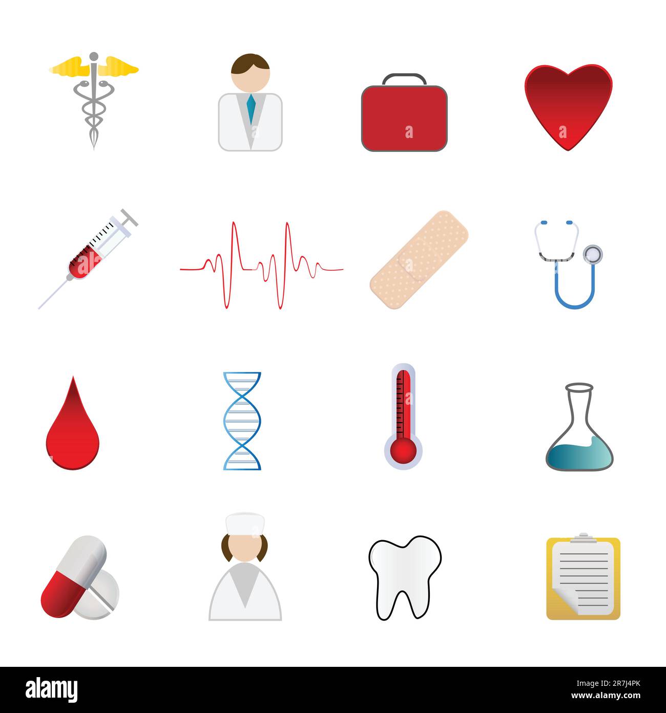 Medical and health care symbols icon set Stock Vector