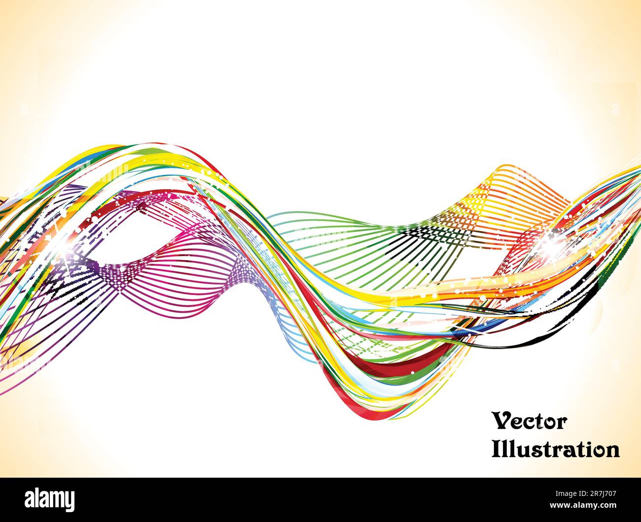 abstract colorful shiny wave background vector illustration Stock