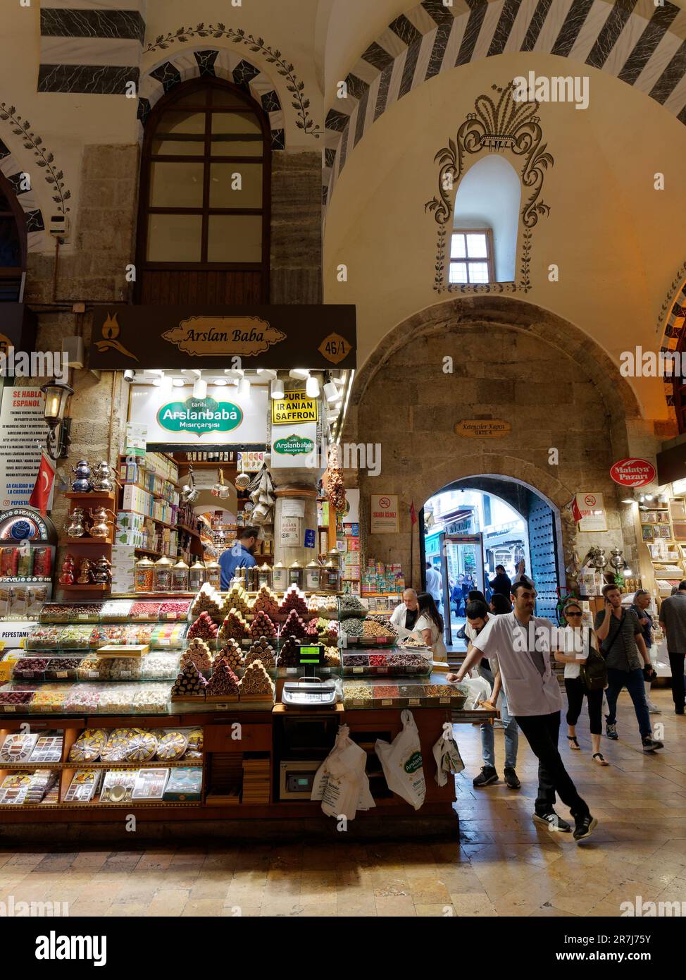 Misir Carsisi the Spice Market or Spice Bazaar in Istanbul, Turkey Stock Photo