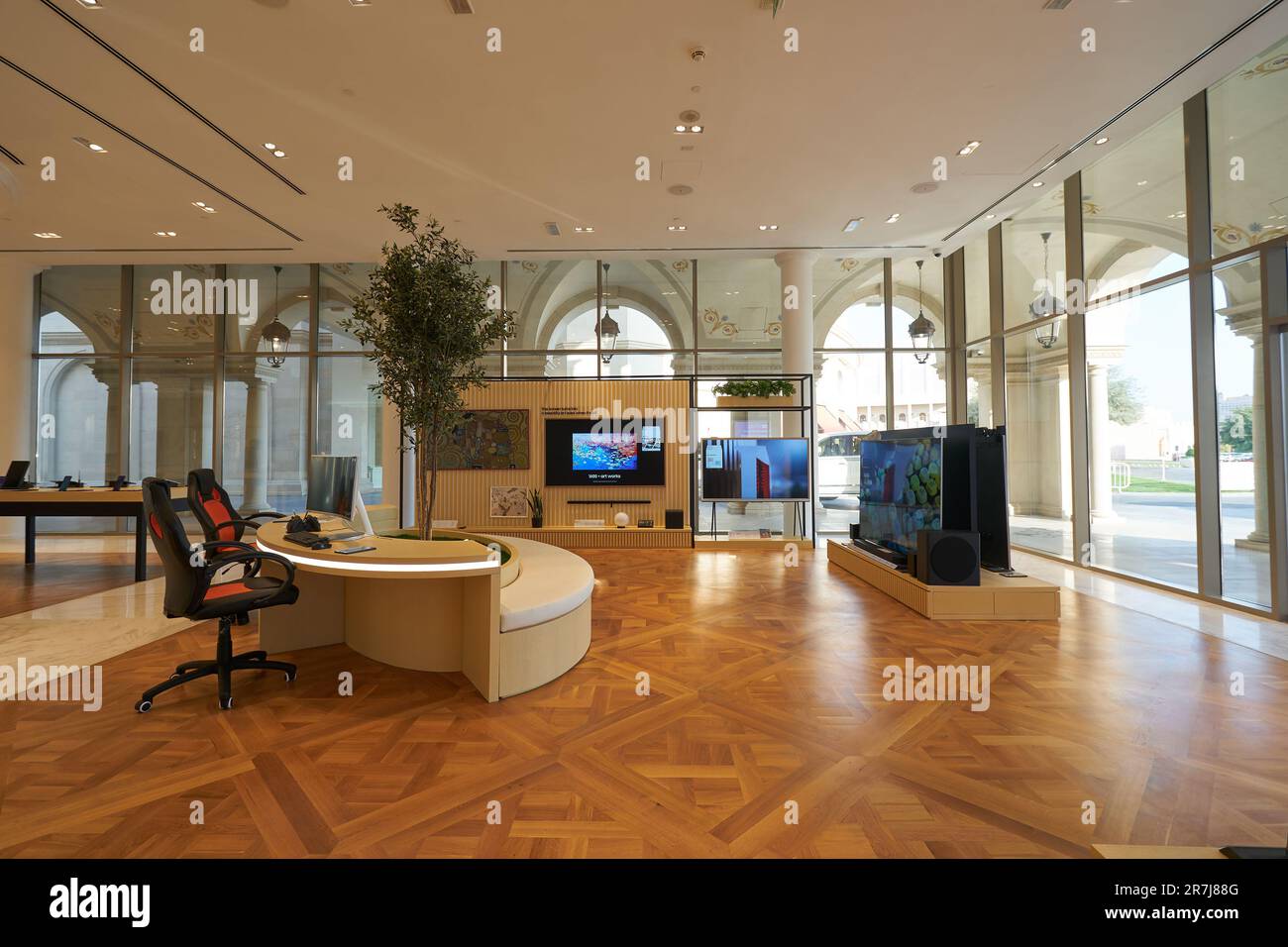 DOHA, QATAR CIRCA MARCH, 2023 interior shot of Samsung store at 21