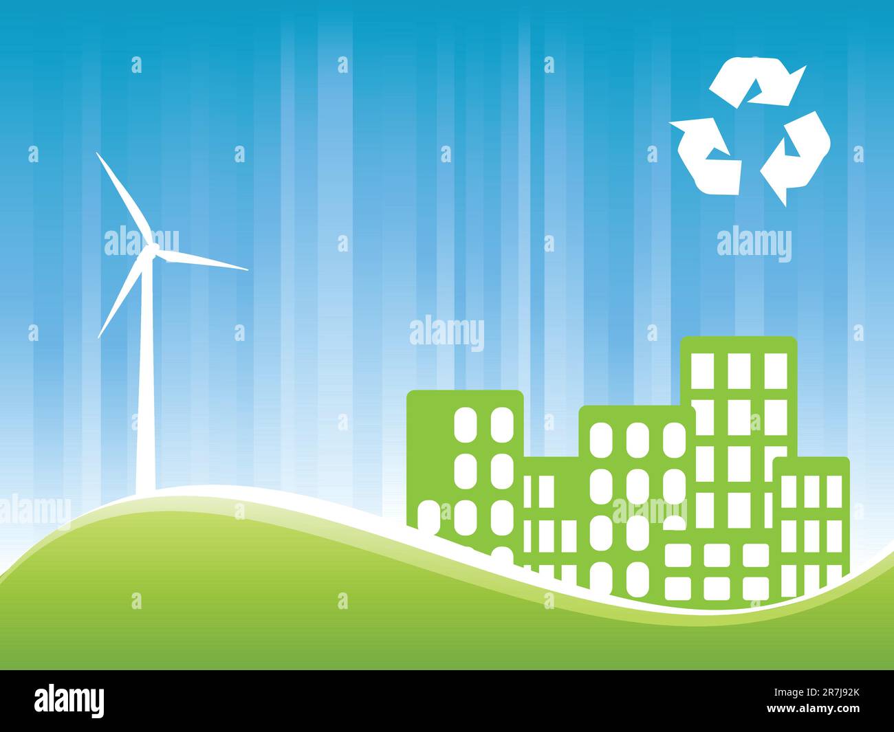 Environmentally conscious eco friendly town Stock Vector