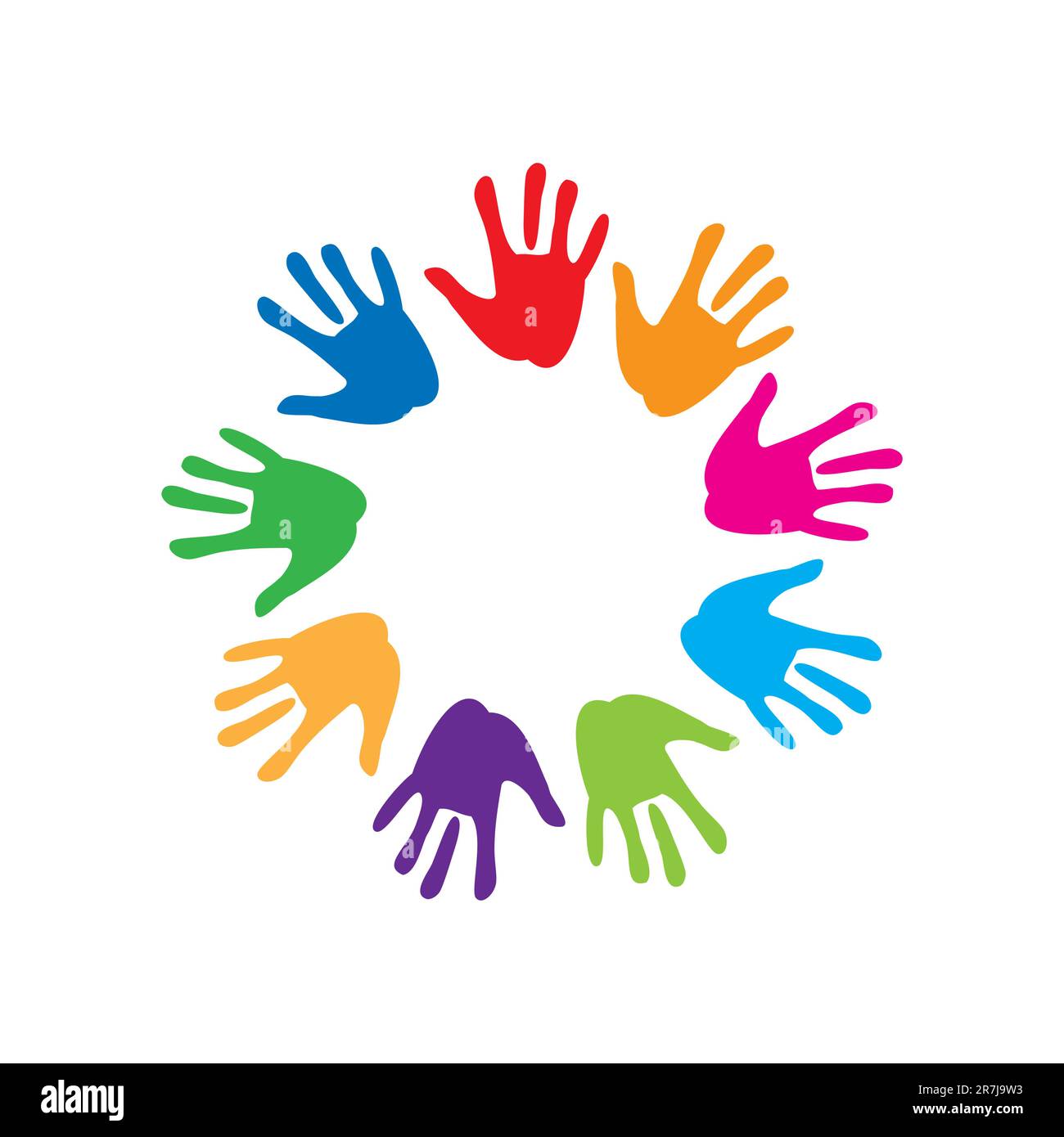 the sign of peace and friendship - colorful palm Stock Vector Image ...