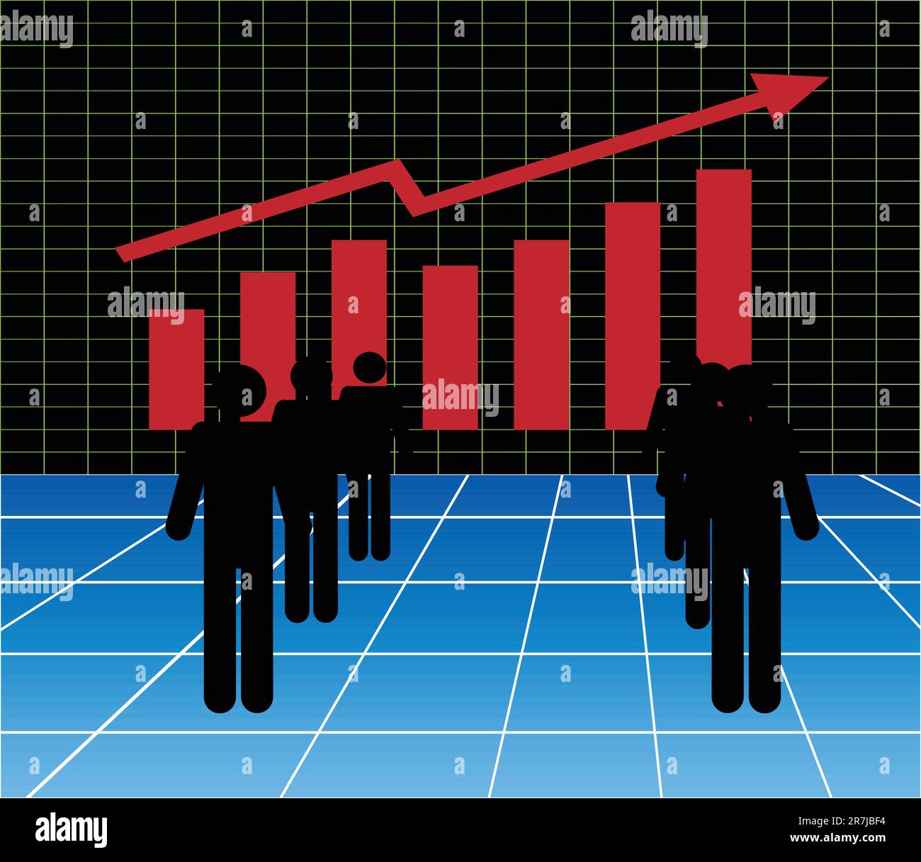 Stock market graph and stock brokers Stock Vector