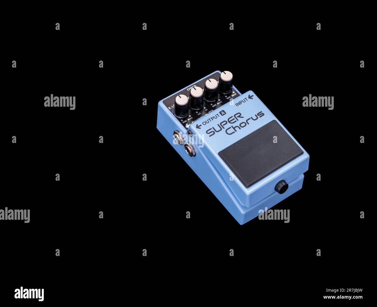 Effects Guitar Pedal , Super Chorus , black background Stock Photo Alamy