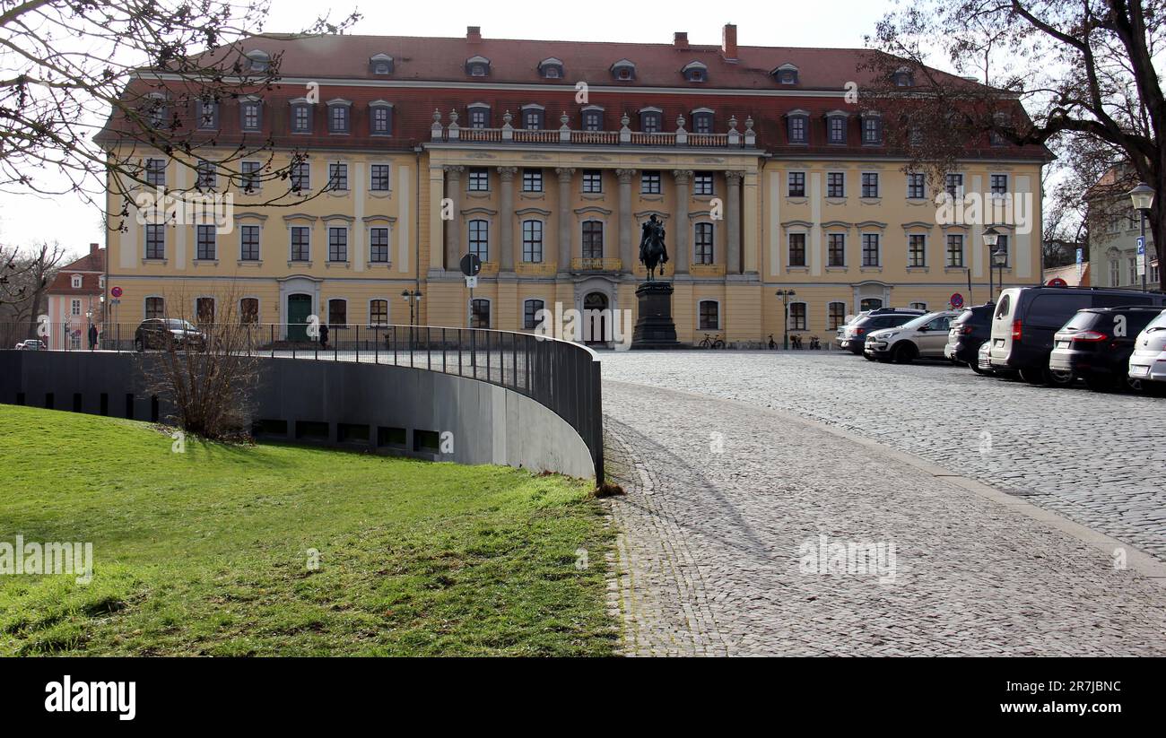 Fuerstenhaus, on Democracy Square, 18th-century princely palace, houses the Franz Liszt Weimar University of Music since 1951, Weimar, Germany Stock Photo
