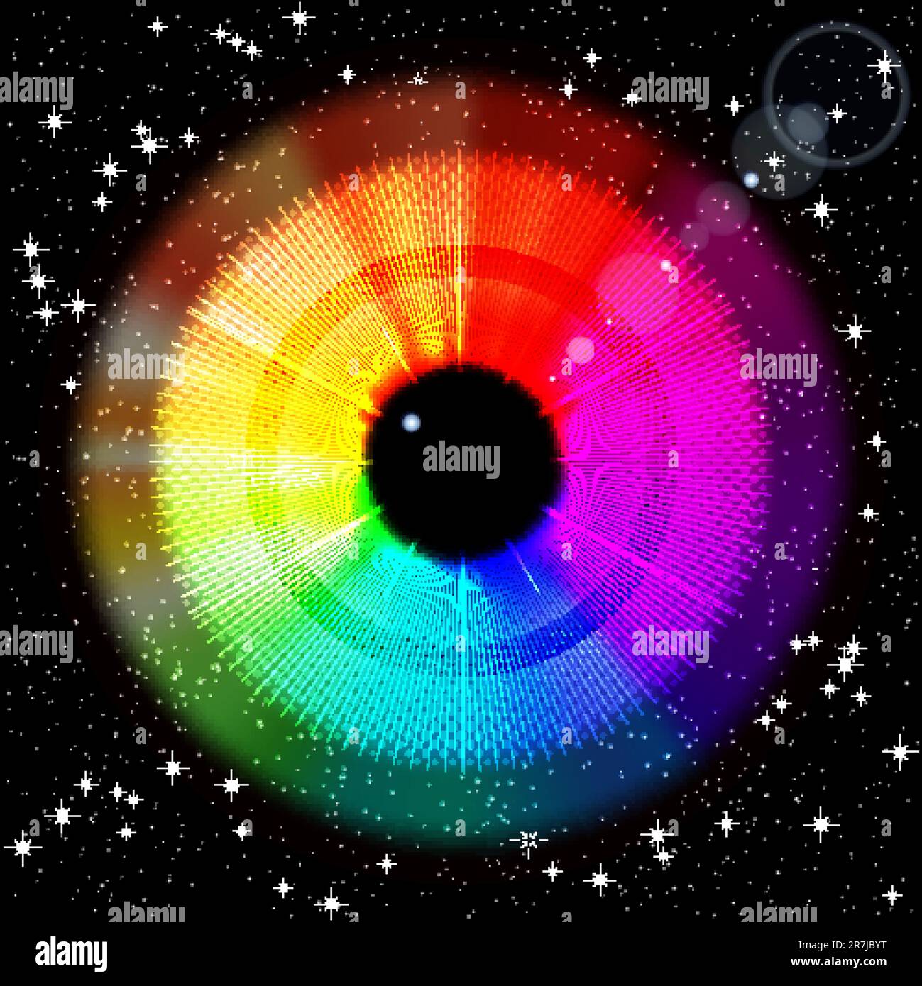 Starry sky with rainbow iris and pupil Stock Vector Image & Art Alamy