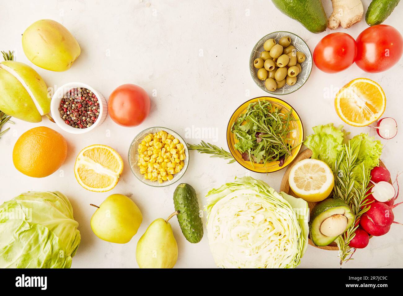 Low carb, FODMAP, Mediterranean, plant based diet food top view