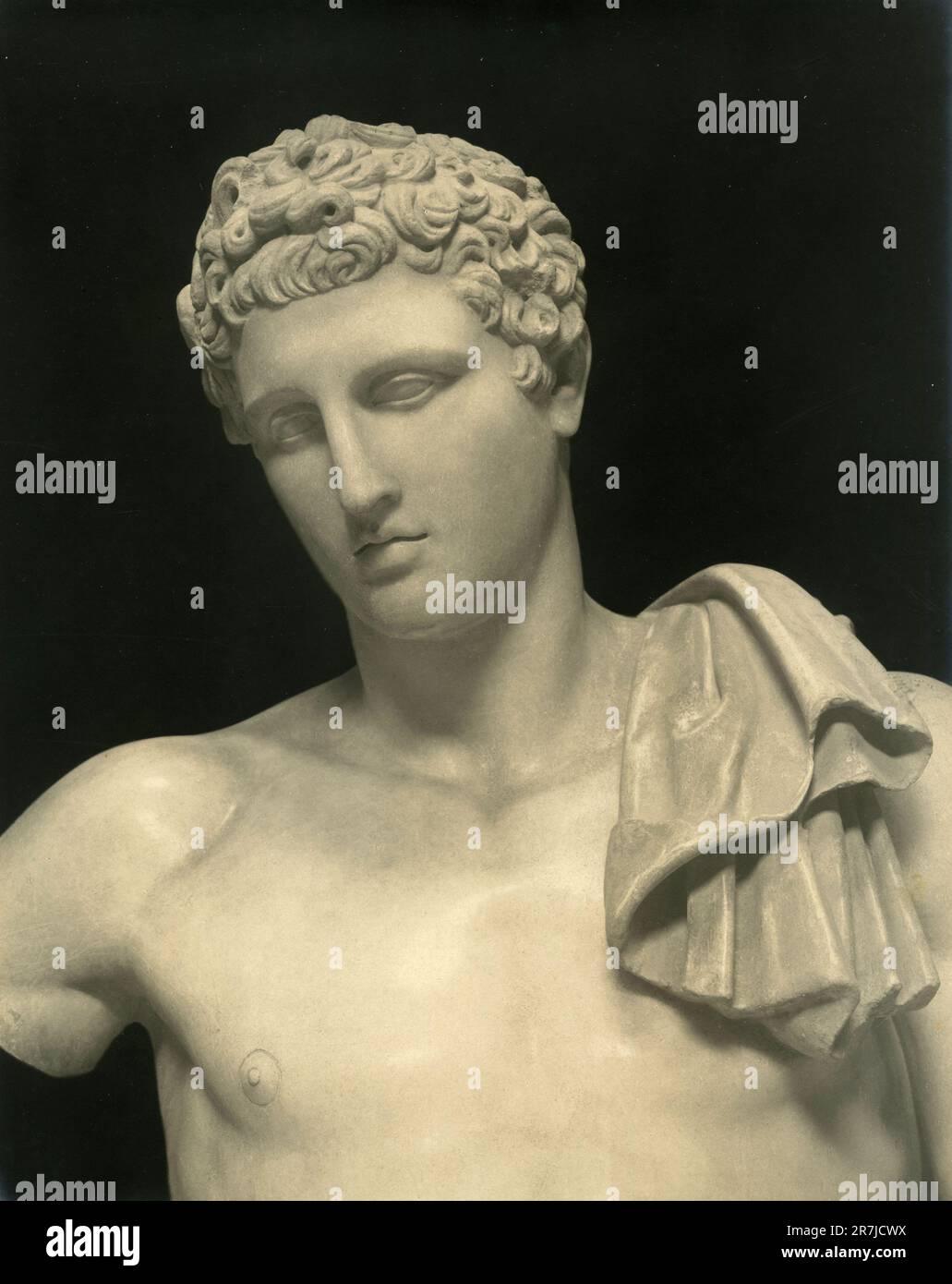 Ancient marble statue of Roman god Mercury, Vatican Museum, Rome, Italy