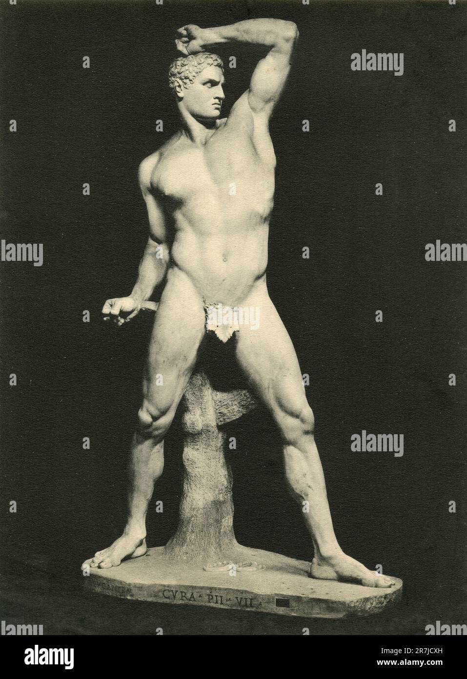 Ancient marble statue of Creugas by Italian artist Antonio Canova, Vatican Museum, 1900s Stock Photo