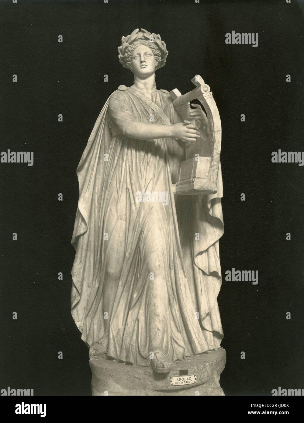 Ancient marble statue of Roman god Apollo Citharede, Vatican Museum