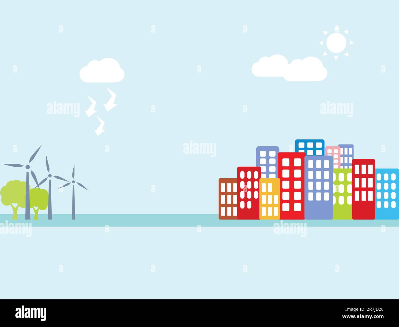 Alternative clean energy with wind turbines Stock Vector Image & Art ...
