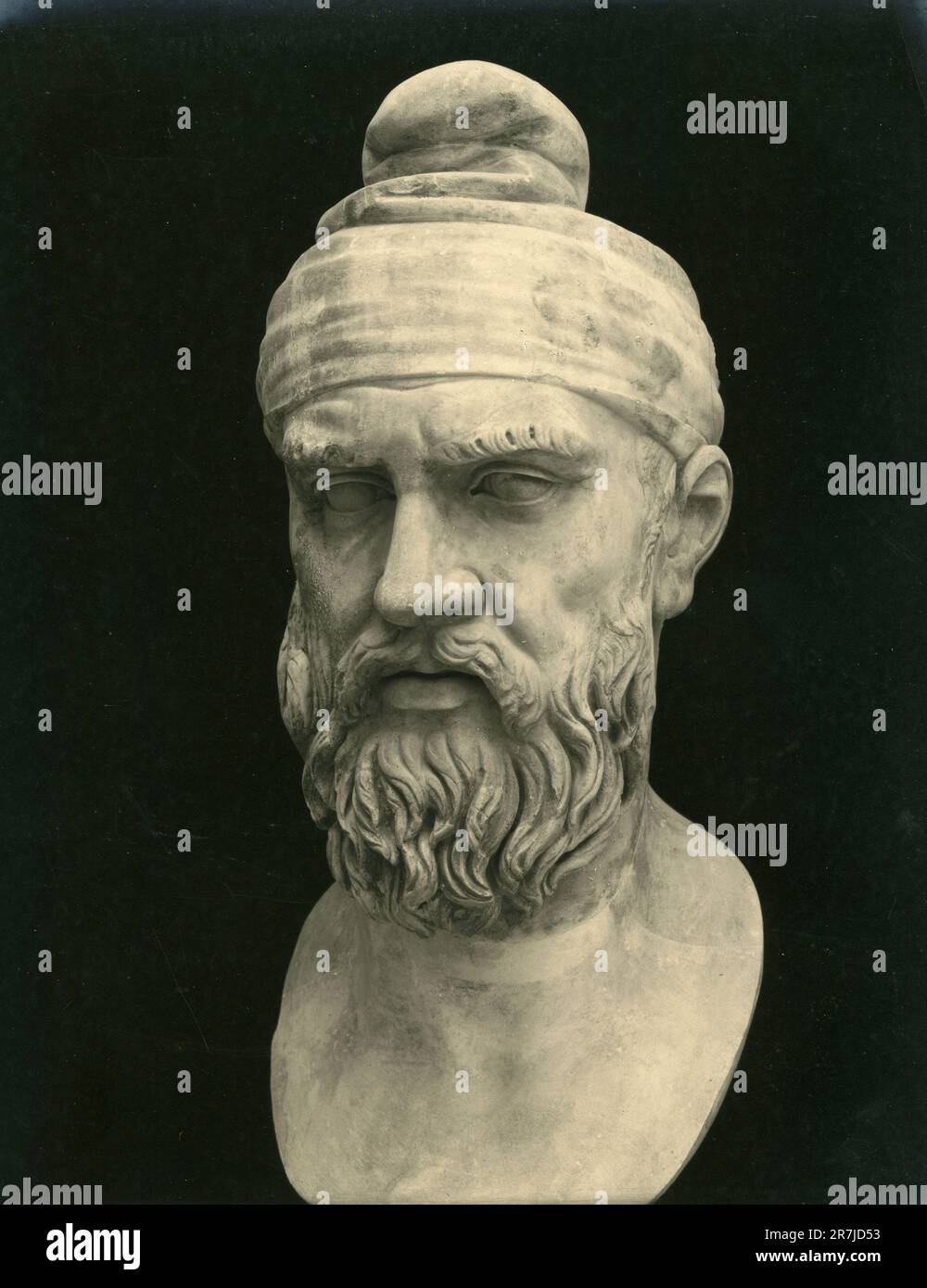 Ancient marble bust statue of a Roman slave, Vatican Museum 1900s Stock Photo