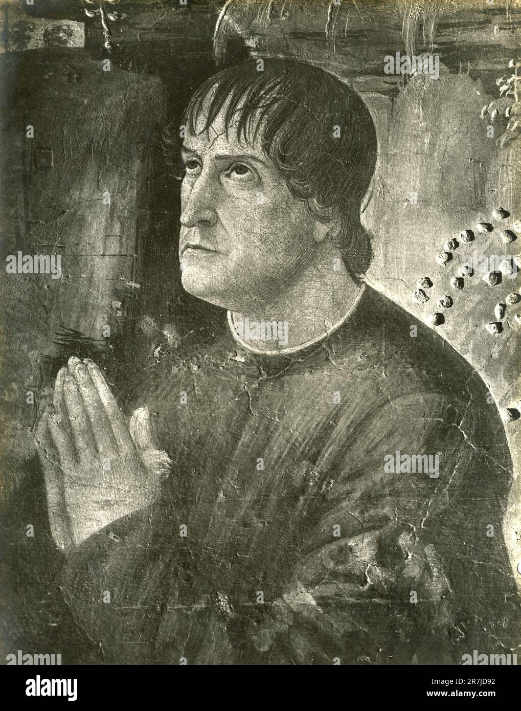 Portrait of Cesare Borgia, detail of the Assumption, painting by Italian artist Pinturicchio, Borgia Apartments, Vatican City 1900s Stock Photo