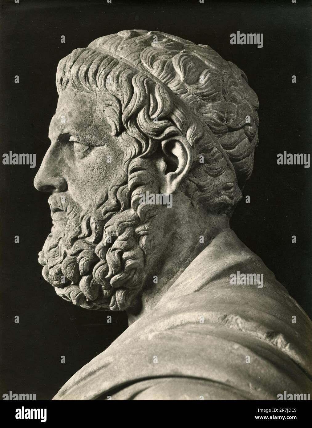 Ancient marble bust of Greek tragedian Sophocles, Lateran Museum, Rome, Italy 1900s Stock Photo