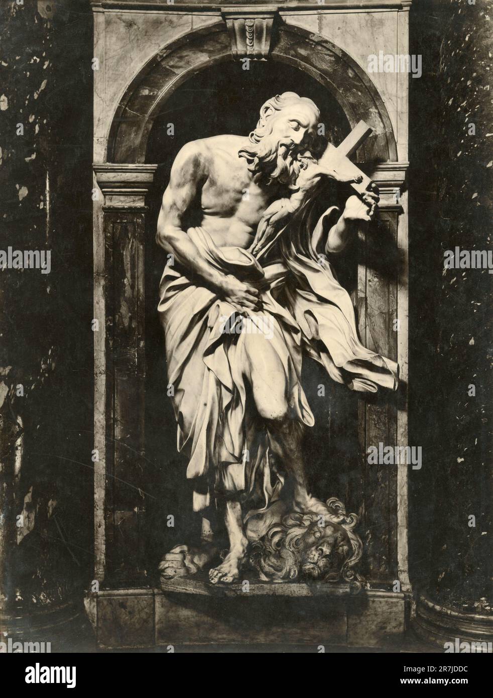 St. Jerome, marble sculptur by Italian artist Gianlorenzo Bernini, Siena Cathedral, Italy 1900s Stock Photo