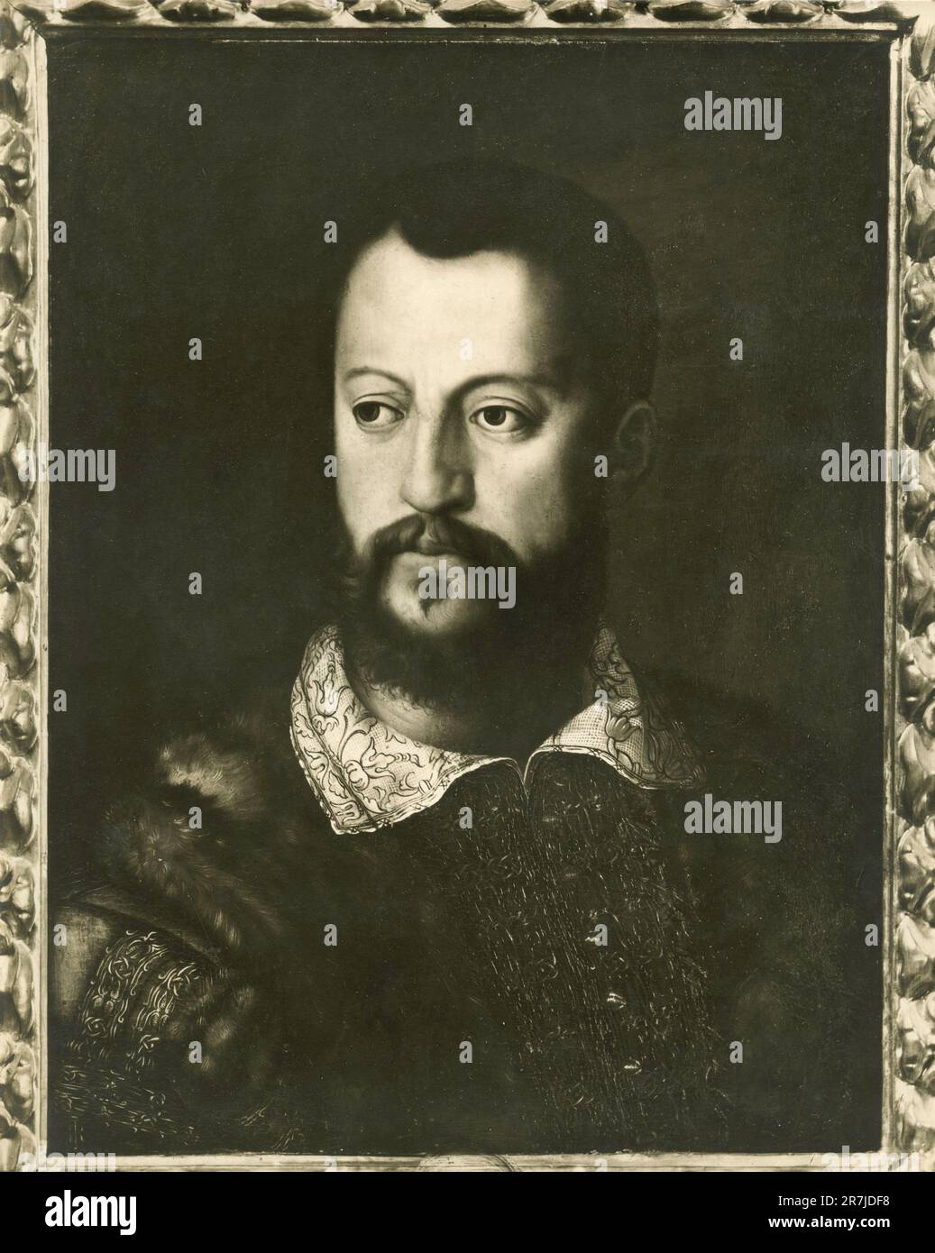 Portrait of Cosimo I de' Medici, painting by Italian artist Angelo Bronzino, Pitti Gallery, Florence, Italy 1900s Stock Photo