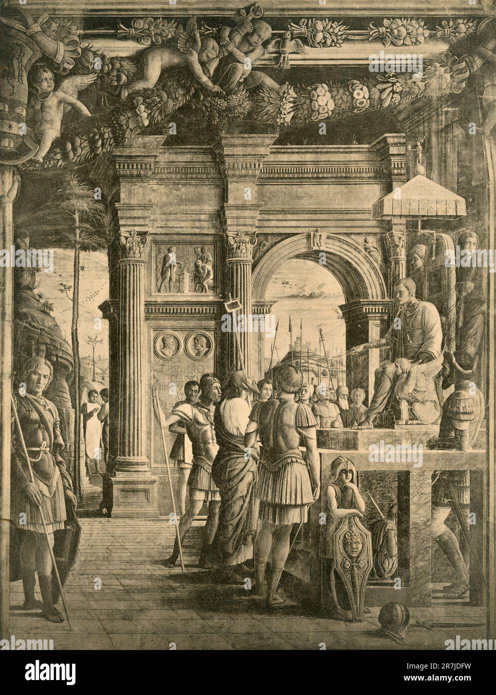 Judgement of St. James, painting by Italian artist Andrea Mantegna, Ovetari Chapel, Eremitani Church,  Padova, Italy 1900s Stock Photo