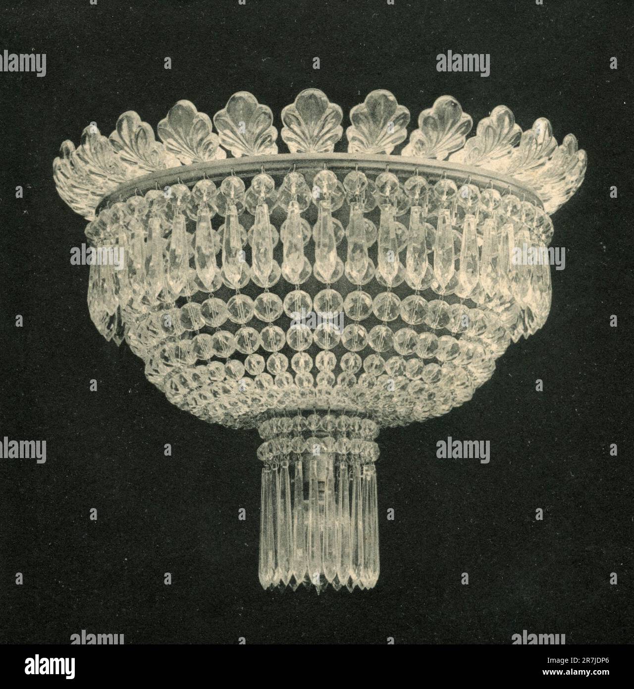 Empire style crystal chandelier, France 1880s Stock Photo